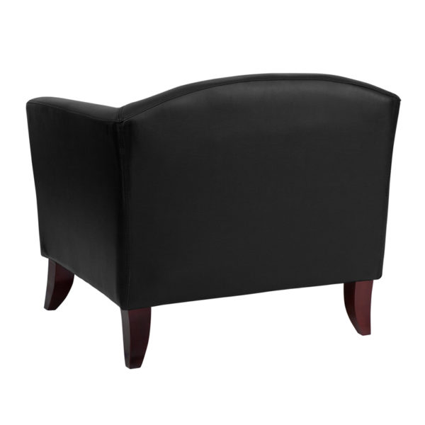 Shop for Black Leather Chairw/ Sloping Arms in  Orlando