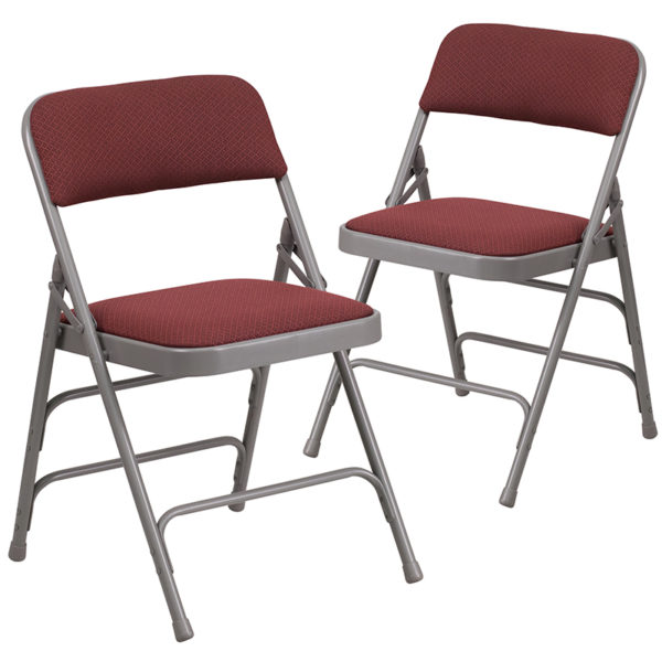 Shop for Burgundy Fabric Metal Chairw/ Burgundy Patterned Fabric Upholstery in  Orlando