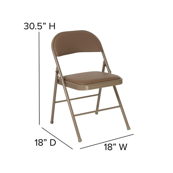 Nice 2 Pk. HERCULES Series Double Braced Vinyl Folding Chair .5" Thick Padded Seat with CAL 117 Foam folding chairs in  Orlando