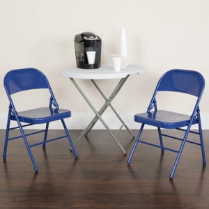 Buy Set of 2 Metal Folding Chairs Cobalt Blue Folding Chair in  Orlando