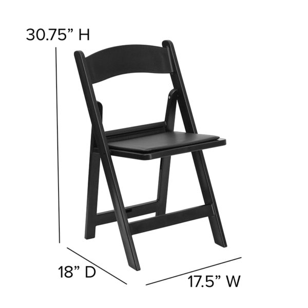 Nice HERCULES Series Folding Chairs with Padded Seats | Set of 2 Resin Folding Chair with Vinyl Padded Seat Black Frame Finish folding chairs near  Altamonte Springs