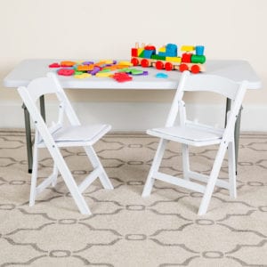 Buy Set of 2 kids white resin folding chairs with padded seats Kids White Resin Folding Chair in  Orlando