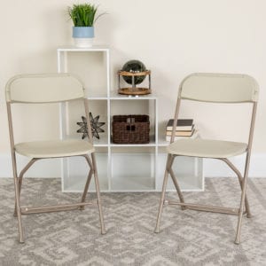 Buy Set of 2 Beige Plastic Folding Chairs Beige Plastic Folding Chair in  Orlando