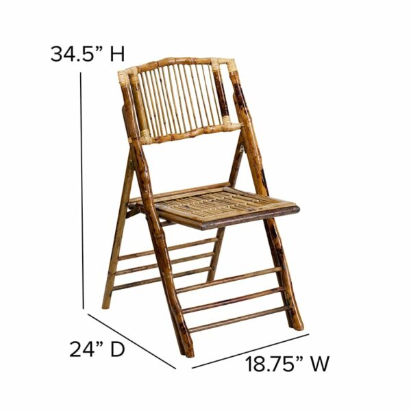 Nice Bamboo Folding Chairs | Set of 2 Bamboo Wood Folding Chairs Supportive Braces provide extra seat support folding chairs near  Windermere