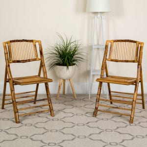 Buy Set of 2 bamboo wood folding chairs Bamboo Folding Chair near  Daytona Beach