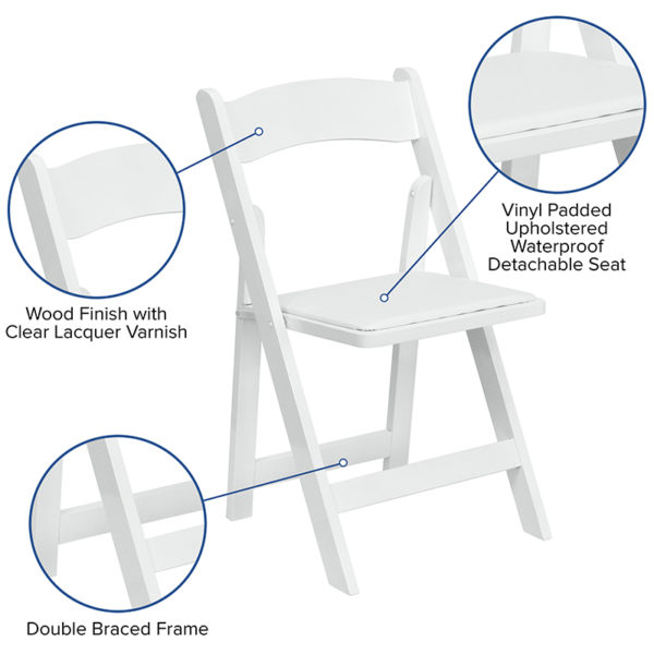 Shop for White Wood Folding Chairw/ White Wood Finish with Clear Lacquer Varnish in  Orlando