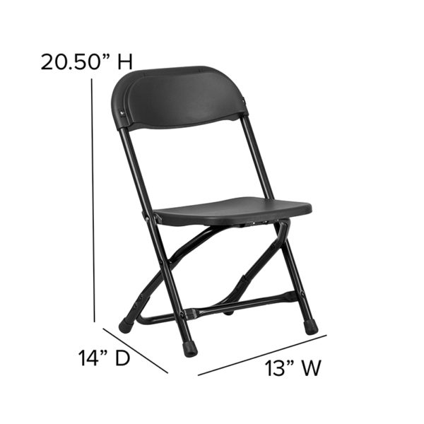 Nice 2 Pk. Kids Plastic Folding Chair Ergonomically Contoured Design with Black Plastic Back and Seat folding chairs near  Windermere