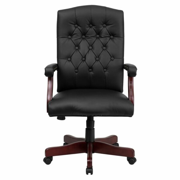 Nice Martha Washington LeatherSoft Executive Swivel Office Chair with Arms Button Tufted Back office chairs near  Oviedo