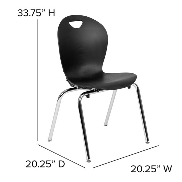 Nice Advantage TiStudent Stack School Chair - 18-inch Ergonomic High-density Polypropylene Seat Shell with UV