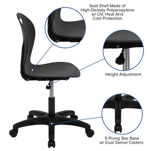 Shop for Titan Black Task Chairw/ Ergonomically Contoured Seat Shell near  Lake Mary