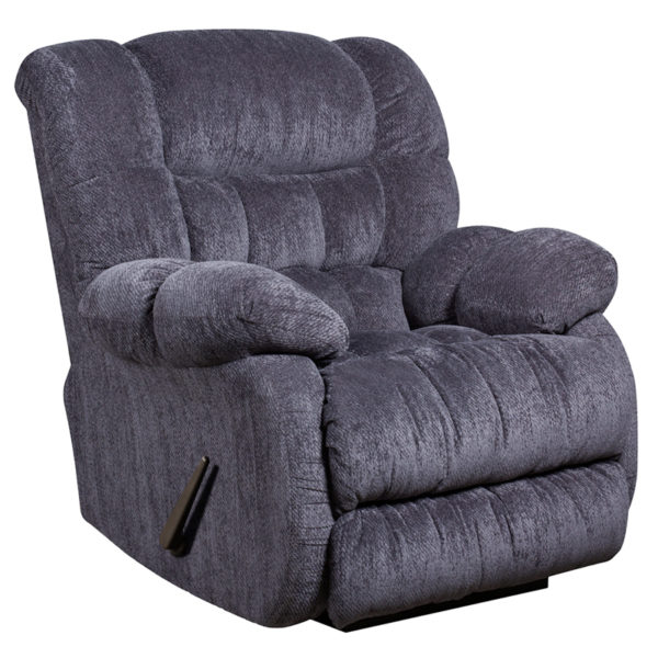 Buy Contemporary Style Blue Microfiber Recliner near  Windermere