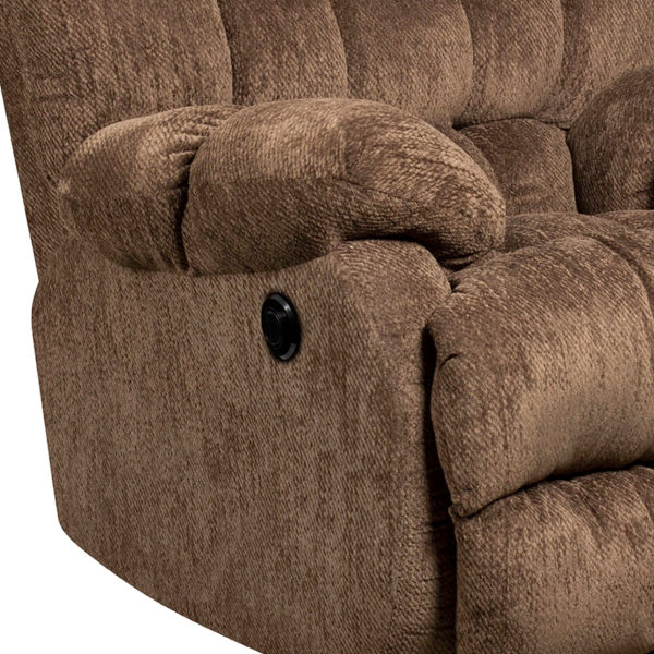 Nice Contemporary Microfiber Power Recliner with Push Button Plush Pillow Back recliners near  Apopka