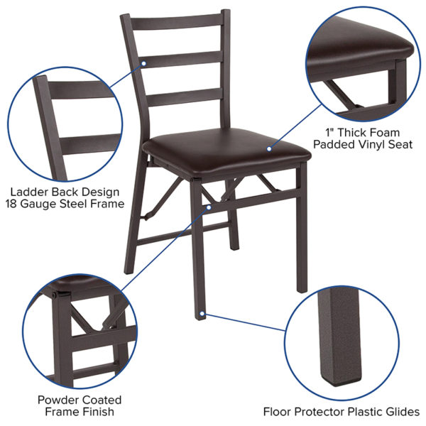 Shop for Brown Ladderback Folding Chairw/ Ladder Back Design near  Daytona Beach