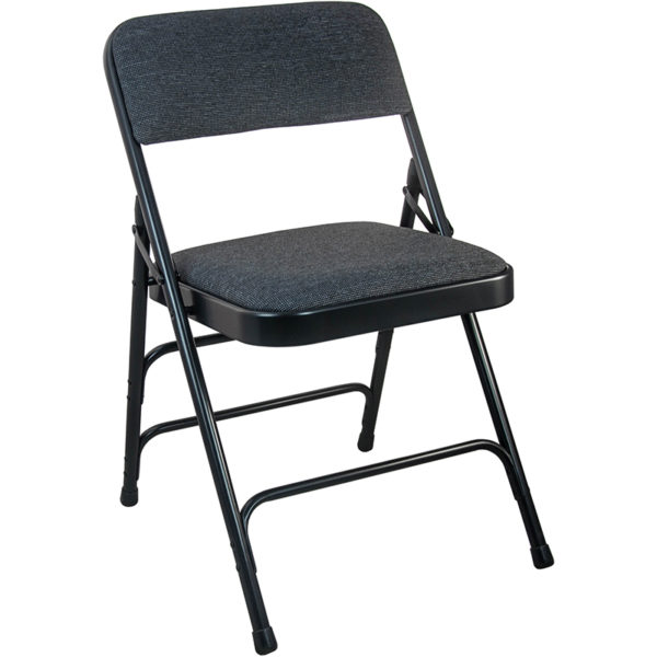 Shop for Black Metal Folding Chairw/ Heavy-duty powder coated frame with fabric seats and backs in  Orlando