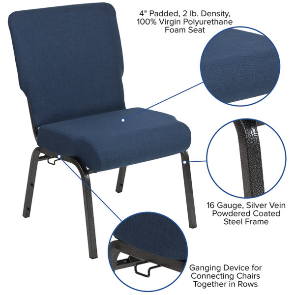 Shop for 20.5" Navy Church Chairw/ Molded cold cured foam is exceptionally comfortable and moisture resistant in  Orlando