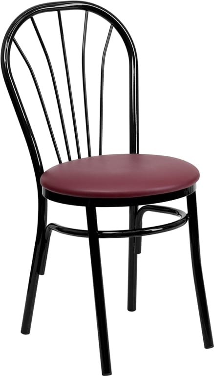 Buy Metal Dining Chair Black Fan Chair-Burg Seat in  Orlando
