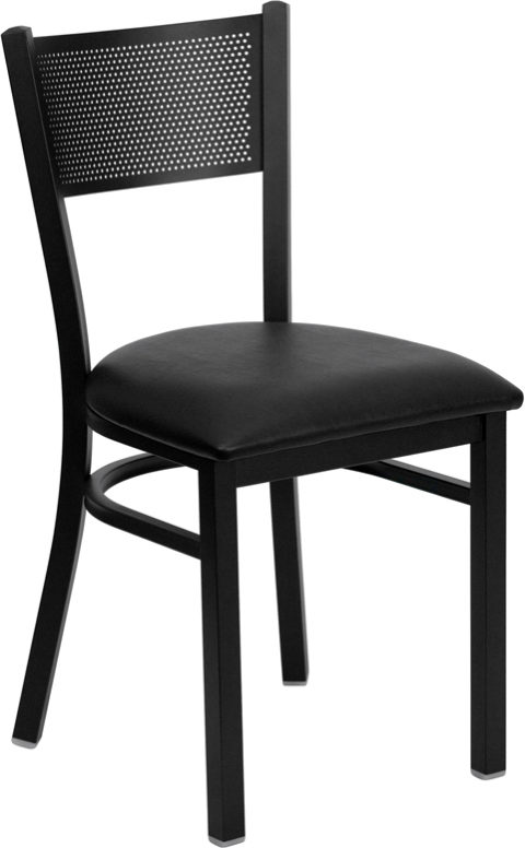 Buy Metal Dining Chair Black Grid Chair-Black Seat in  Orlando