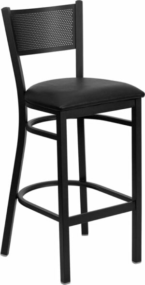 Buy Metal Dining Bar Stool Black Grid Stool-Black Seat near  Kissimmee