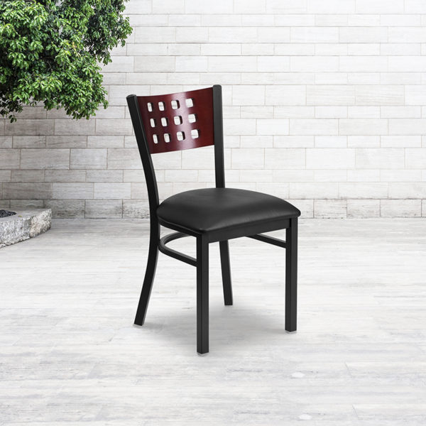Buy Metal Dining Chair Black Cutout Chair-Black Seat near  Altamonte Springs