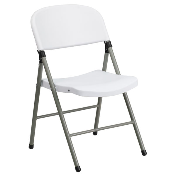 New folding chairs in white w/ Gray Powder Coated Frame Finish at Capital Office Furniture near  Leesburg