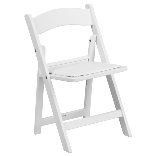 New folding chairs in white w/ White Vinyl Padded Upholstered Seat at Capital Office Furniture in  Orlando
