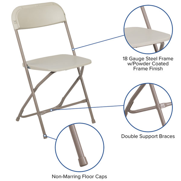 New folding chairs in beige w/ 18 Gauge Steel Frame at Capital Office Furniture near  Leesburg