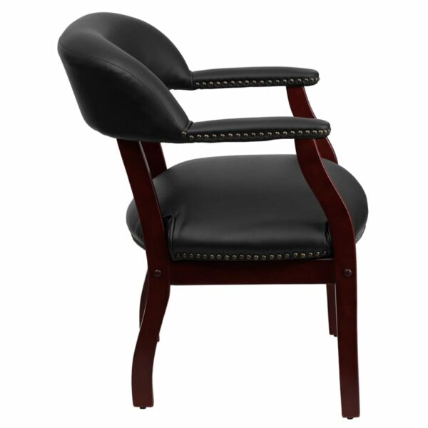 Nice Vinyl Luxurious Conference Chair w/ Accent Nail Trim Open Back Design office guest and reception chairs near  Bay Lake at Capital Office Furniture