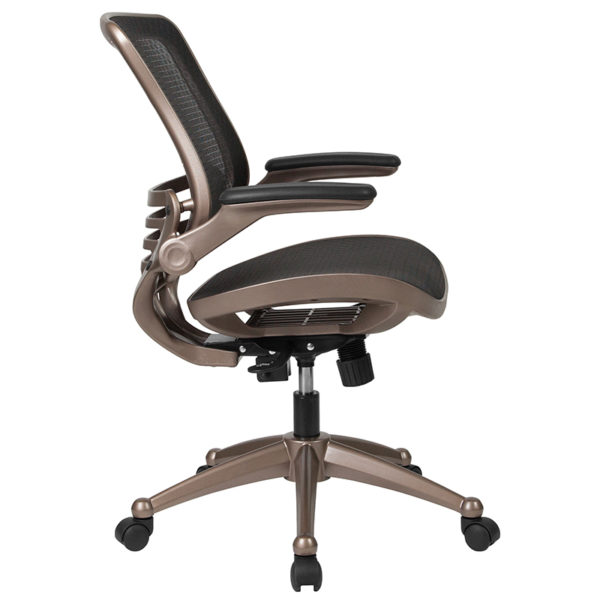 Nice Mid-Back Transparent Mesh Executive Swivel Office Chair with MelFrame and Flip-Up Arms Built-In Lumbar Support office chairs near  Oviedo