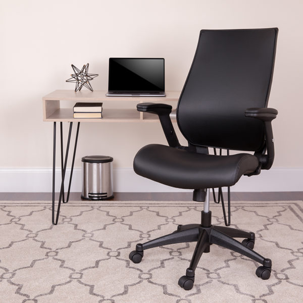 Buy Contemporary Office Chair Black High Back Leather Chair near  Leesburg