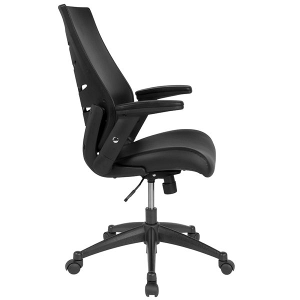 Nice High Back LeatherSoft Executive Swivel Office Chair with Molded Foam Seat and Adjustable Arms Built-In Lumbar Support office chairs near  Winter Springs