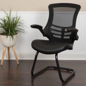 Buy Contemporary Guest Office Chair Black Mesh/Leather Side Chair near  Lake Buena Vista at Capital Office Furniture