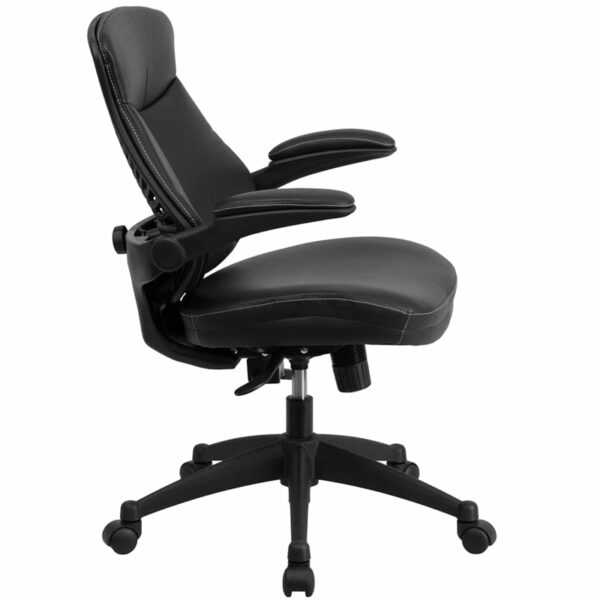 Nice Mid-Back LeatherSoft Executive Swivel Ergonomic Office Chair w/ Back Angle Adjustment & Flip-Up Arms Built-In Lumbar Support office chairs near  Sanford at Capital Office Furniture