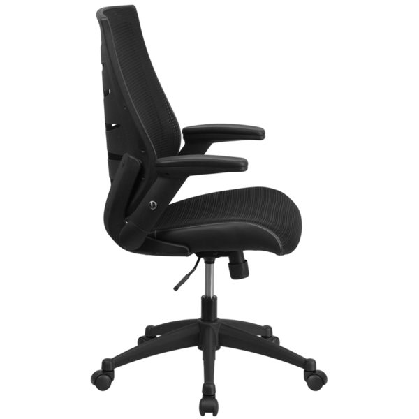 Nice High Back Designer Mesh Executive Swivel Ergonomic Office Chair w/ Height Adjustable Flip-Up Arms Built-In Lumbar Support office chairs near  Winter Springs at Capital Office Furniture