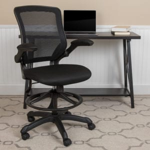 Buy Contemporary Drafting Stool with Flip-Up Arms Black Mesh Drafting Chair in  Orlando at Capital Office Furniture