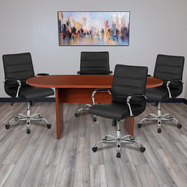 Buy Classic Conference Table and Chair Bundle Cherry Oval Conference Set near  Leesburg