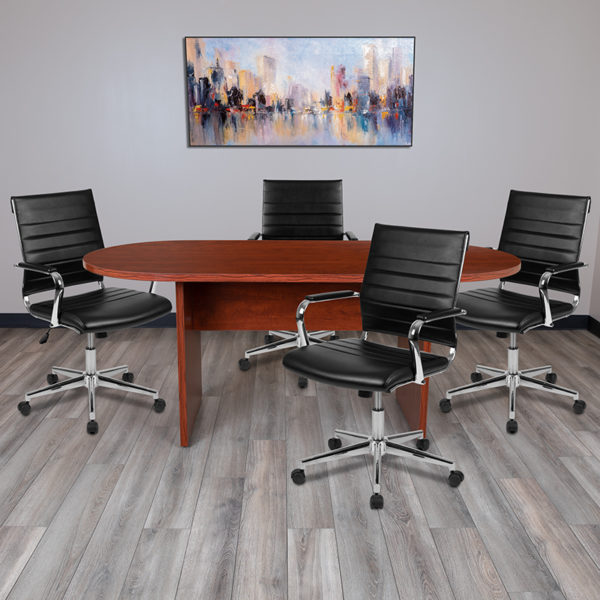 Buy Classic Conference Table and Chair Bundle Cherry Oval Conference Set near  Clermont