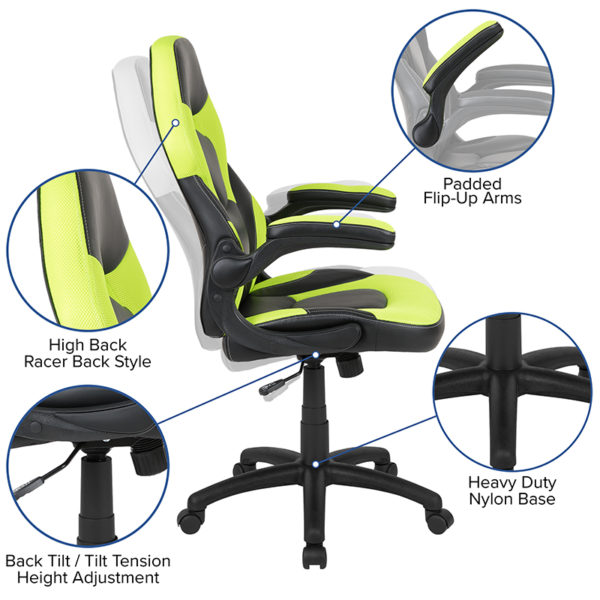 Nice Gaming Desk & Racing Chair Set w/ Cup Holder & Headphone Hook Detachable Cup Holder (3.5"W x 2.75"H) and Headset Hook (3.5"W x 3.75"D) home office furniture near  Casselberry at Capital Office Furniture