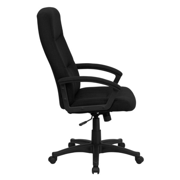 Nice High Back Fabric Executive Swivel Office Chair w/ Two Line Horizontal Stitch Back & Arms Tilt Lock Mechanism rocks/tilts the chair and locks in an upright position office chairs in  Orlando at Capital Office Furniture
