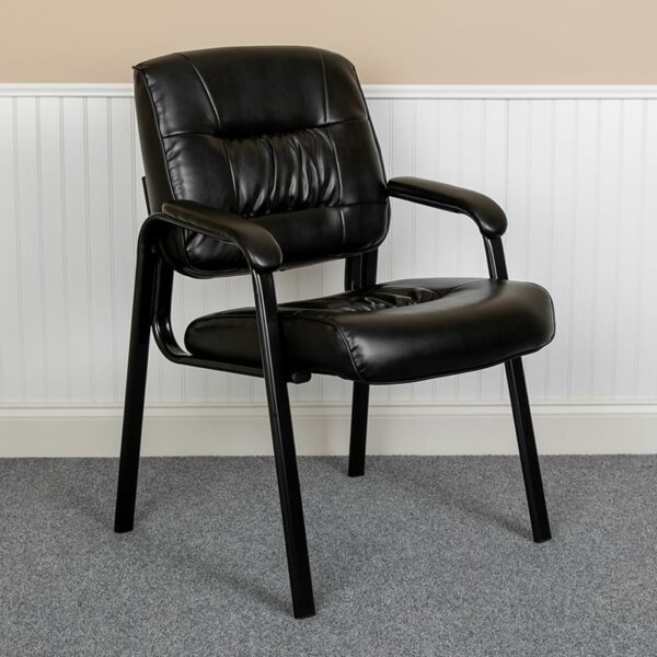 Buy Medical Waiting Room Chair with Padded Armrests Black LeatherSoft Guest Chair near  Ocoee at Capital Office Furniture