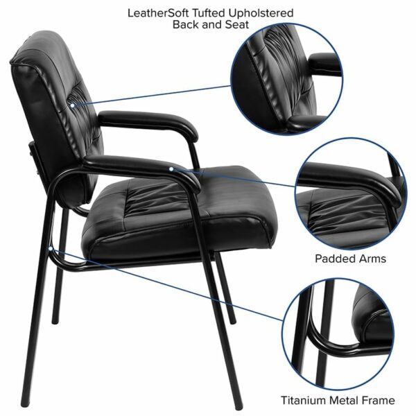 Nice LeatherSoft Antimicrobial / Antibacterial Medical Side Chair w/ Metal Frame Tufted Ergonomic Back and Seat Cushions medical office guest and reception chairs near  Winter Springs at Capital Office Furniture
