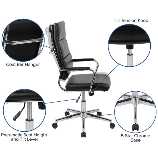 Nice High Back LeatherSoft Contemporary Panel Executive Swivel Office Chair Padded Seat with CAL 117 Fire Retardant Foam office chairs near  Saint Cloud at Capital Office Furniture