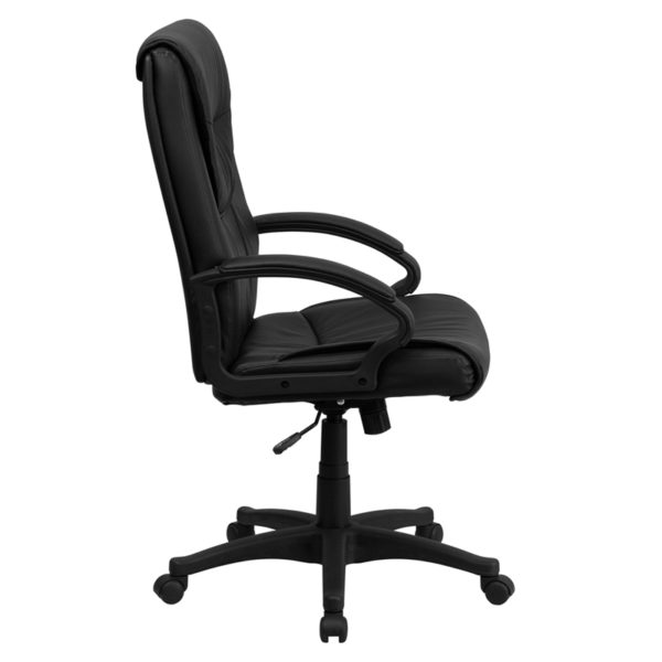 Nice High Back Leather Executive Swivel Office Chair w/ Arms Tilt Lock Mechanism rocks/tilts the chair and locks in an upright position office chairs near  Windermere at Capital Office Furniture