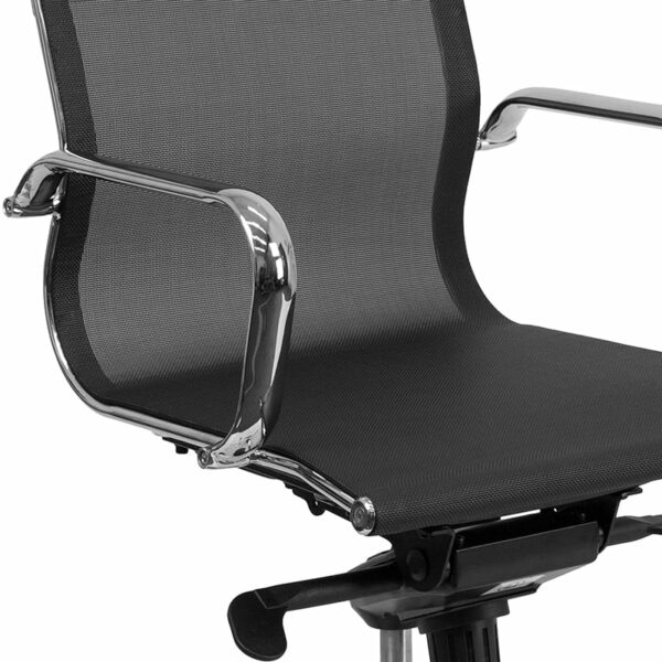 Nice Mid-Back Transparent Mesh Executive Swivel Office Chair w/ Synchro-Tilt Mechanism & Arms Ventilated Mesh Material office chairs near  Ocoee at Capital Office Furniture