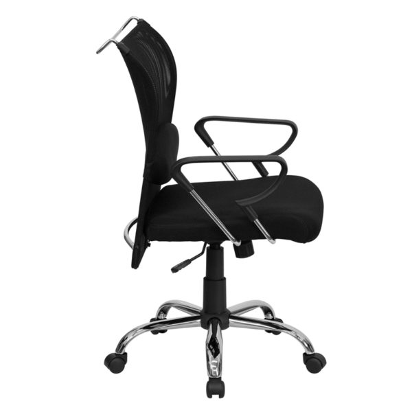 Nice Mid-Back Mesh Swivel Manager's Office Chair w/ Adjustable Lumbar Support & Arms Adjustable Outer Lumbar Pillow office chairs near  Lake Mary at Capital Office Furniture