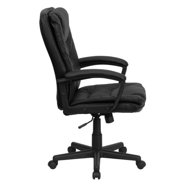 Nice High Back Leather Executive Swivel Office Chair w/ Arms Tilt Lock Mechanism rocks/tilts the chair and locks in an upright position office chairs near  Kissimmee at Capital Office Furniture