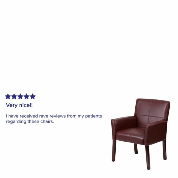 Shop for Burgundy Leather Side Chairw/ Padded Curved Arms in  Orlando at Capital Office Furniture