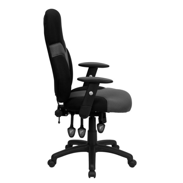 Nice High Back Ergonomic & Mesh Swivel Task Office Chair w/ Adjustable Arms Triple Paddle Control Mechanism office chairs near  Bay Lake at Capital Office Furniture