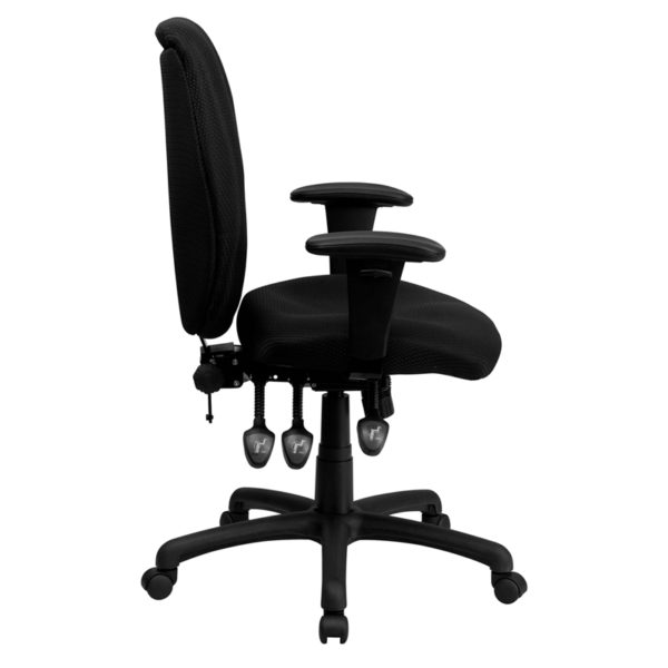 Nice High Back Fabric Multifunction Ergonomic Executive Swivel Office Chair w/ Adjustable Arms Built-In Lumbar Support office chairs near  Daytona Beach at Capital Office Furniture