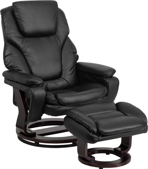 Buy Recliner and Ottoman Set Black Leather Recliner&Ottoman near  Winter Springs at Capital Office Furniture