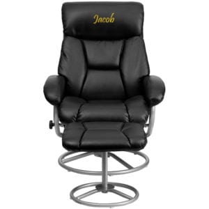Buy Recliner and Ottoman Set Black Leather Recliner&Ottoman in  Orlando at Capital Office Furniture